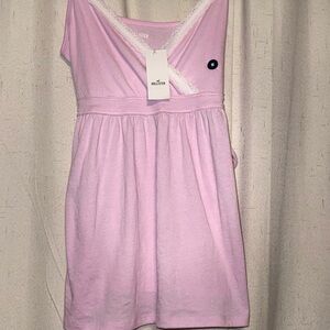 Hollister Pink Lace-trim Tie-Back Babydoll Cami (Size Medium) NWT